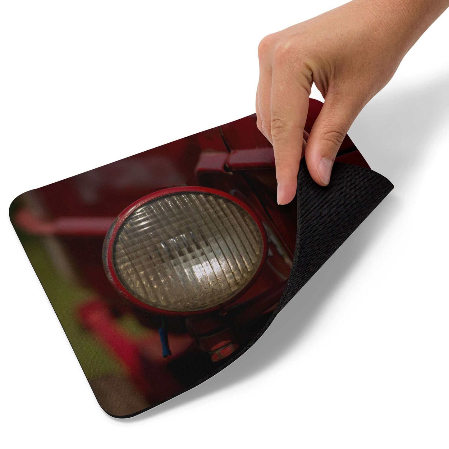Close up of tractor headlight - Mouse pad - Horrible Designs