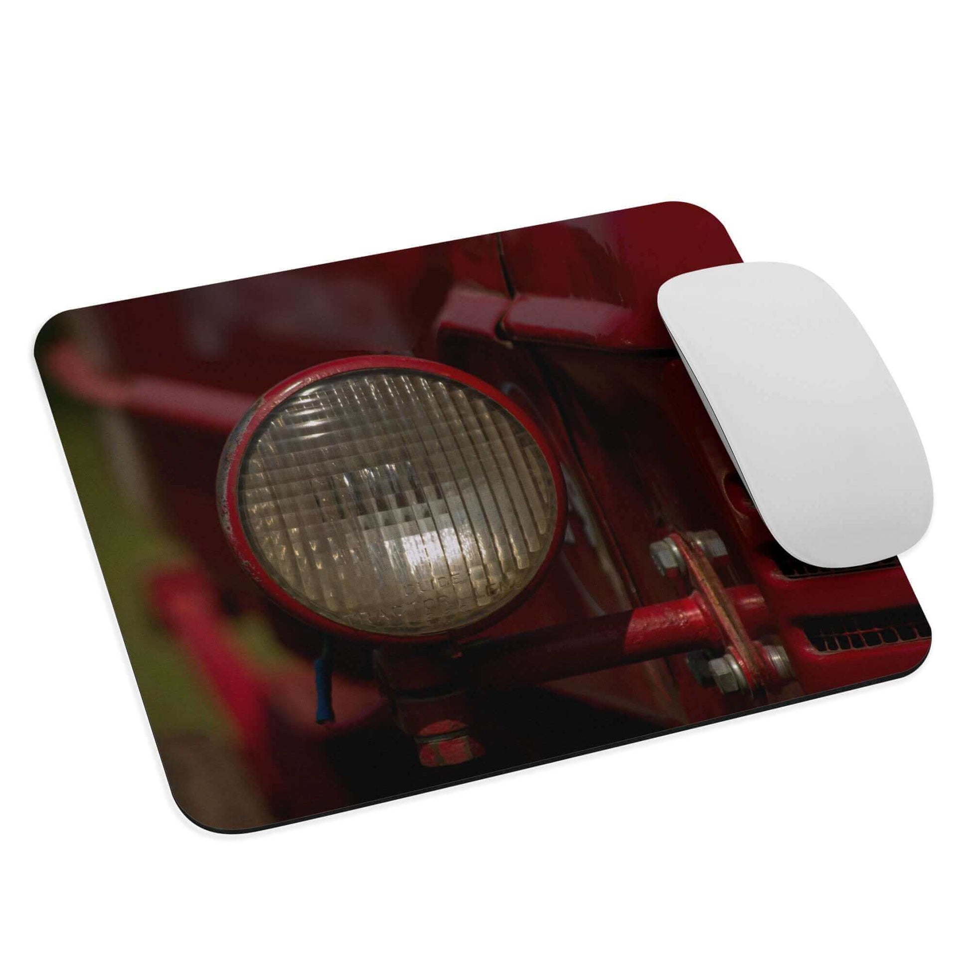 Close up of tractor headlight - Mouse pad – Horrible Designs