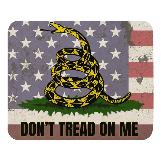 Don't tread on me - Mouse pad 2nd amendmnet agorism american flag american made gadsden libertarian liberty limited government made in america small business treason voluntaryism