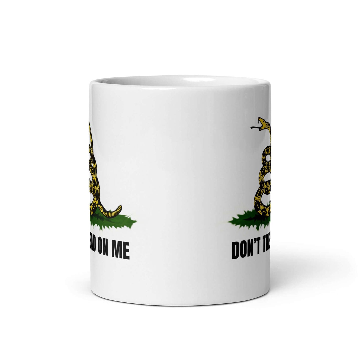 Don't tread on me - White glossy mug 2nd amendment 4th of july agorism constitution dont tread on me freedom gadsden libertarian liberty liberty snake original intent second amendmnet voluntary