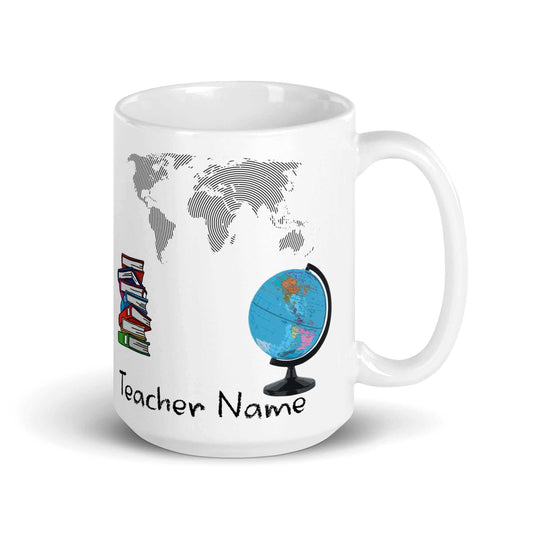 Geography / Social Studies Teacher - White glossy mug end of year geography school social studies teacher teacher appreciation teacher gift