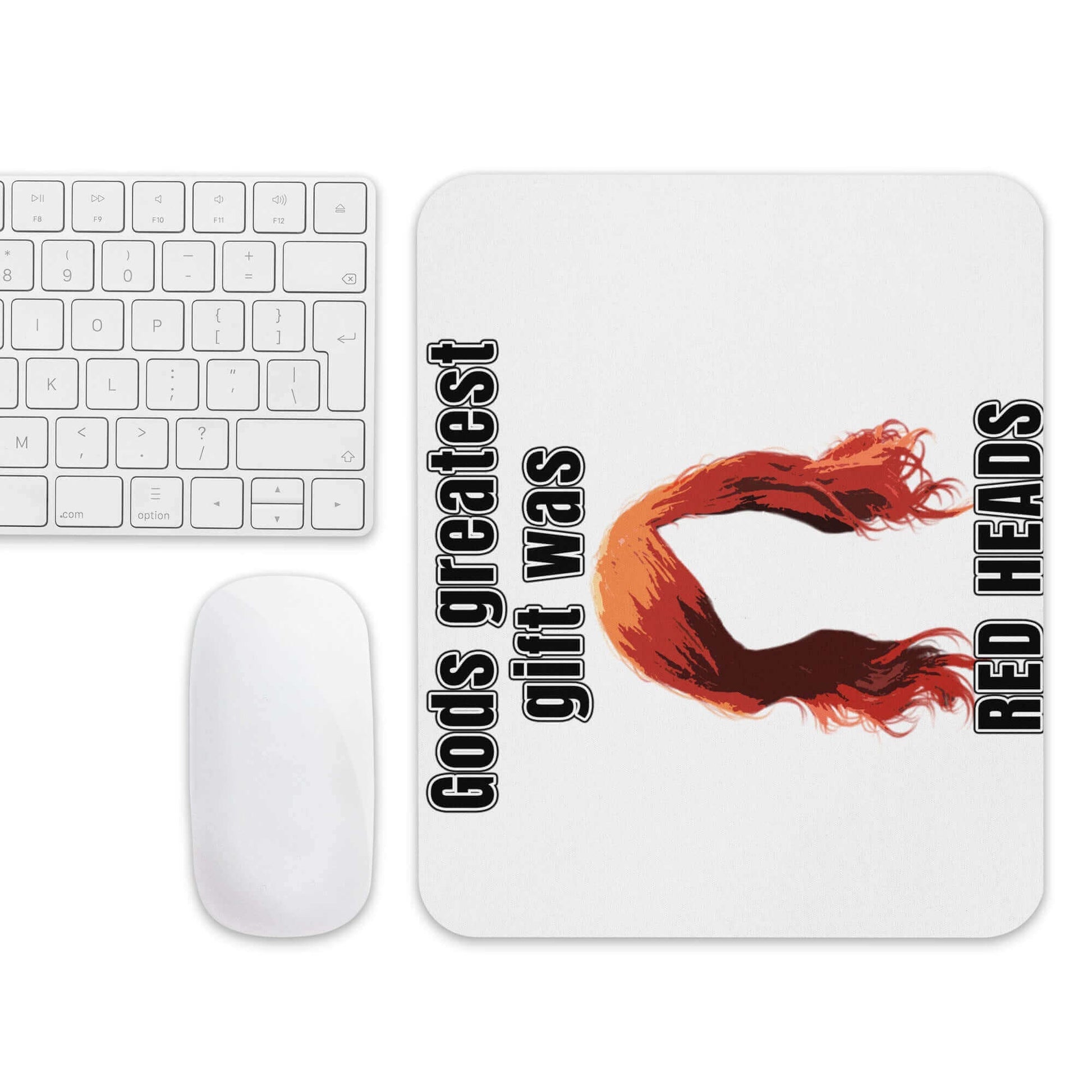 Gods greatest gift was RED HEADS - Mouse pad anniversary best lay christmas drapes match the curtains gift for mom gift for sister gift for wife giger god holiday no soul red head