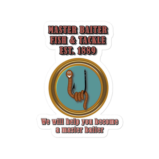 Master Baiter fishing and tackle - magnets fish and tackle Fishing fishing magnet fishing store fridge magnet funny fishing funny magnets funny sayings master bait master baiting masturbate sports magnet