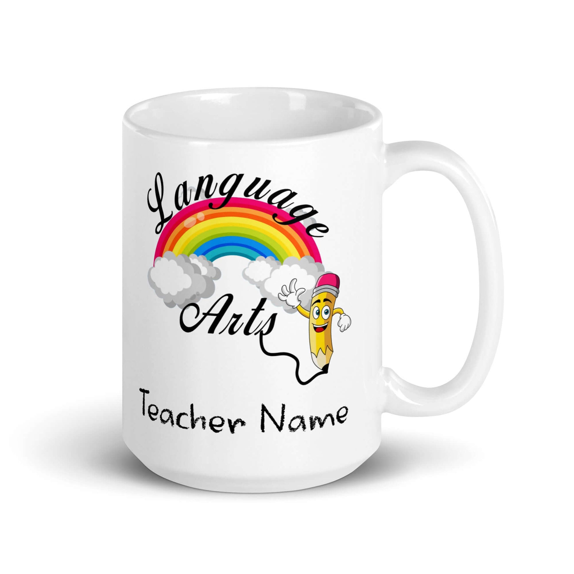 Language Arts Teacher - White glossy mug - Horrible Designs