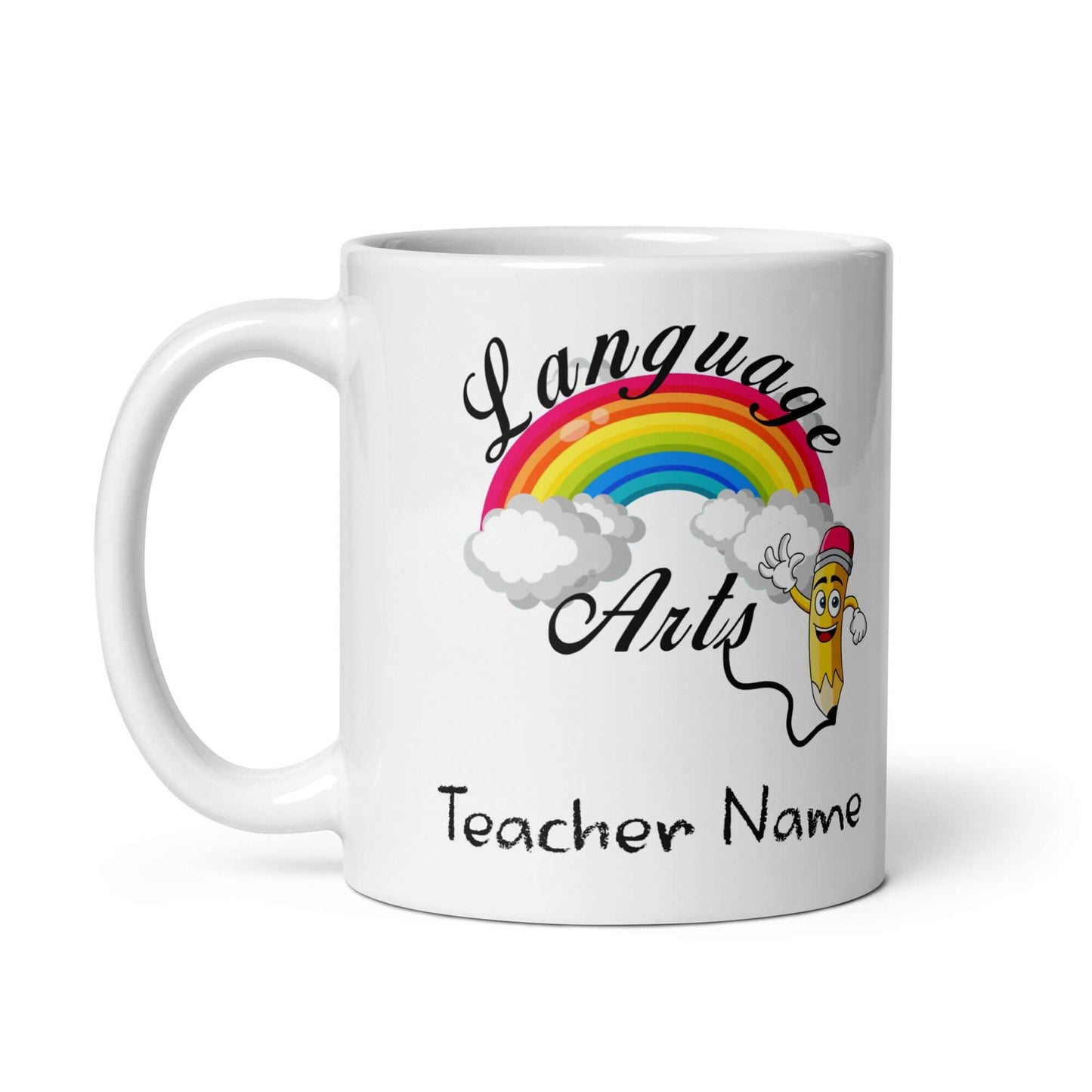 Language Arts Teacher - White glossy mug - Horrible Designs