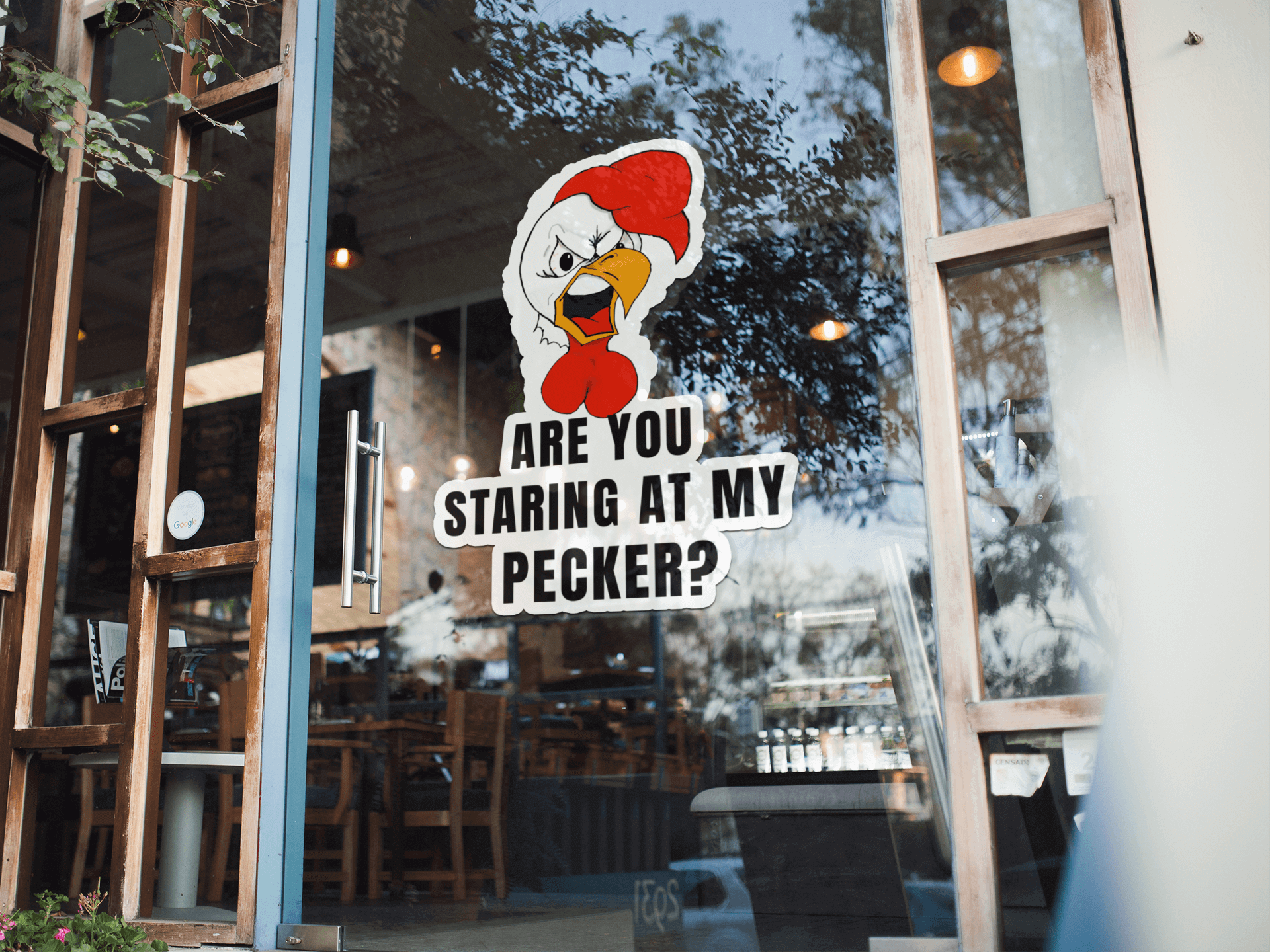 Are you staring at my PECKER ? Bubble-free stickers Chicken Cock dick meat stick Pecker Penis Rooster schlong Stiicker Vinyl