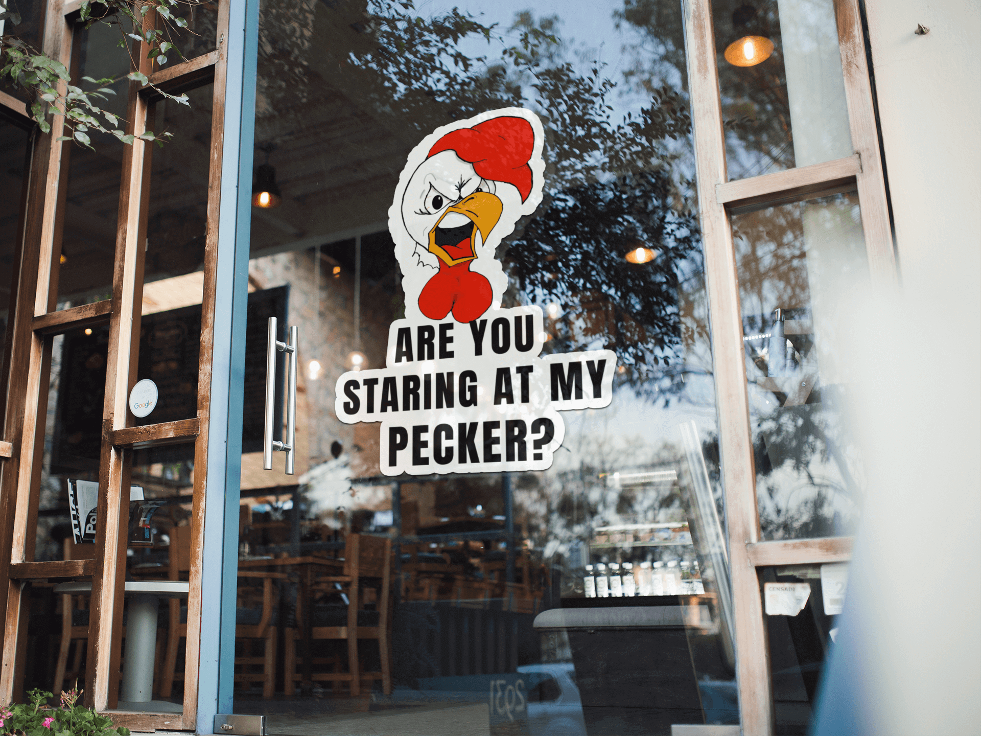 Are you staring at my PECKER ? Bubble-free stickers All Chicken Cock dick FB meat stick Pecker Penis Rooster schlong Stiicker Vinyl