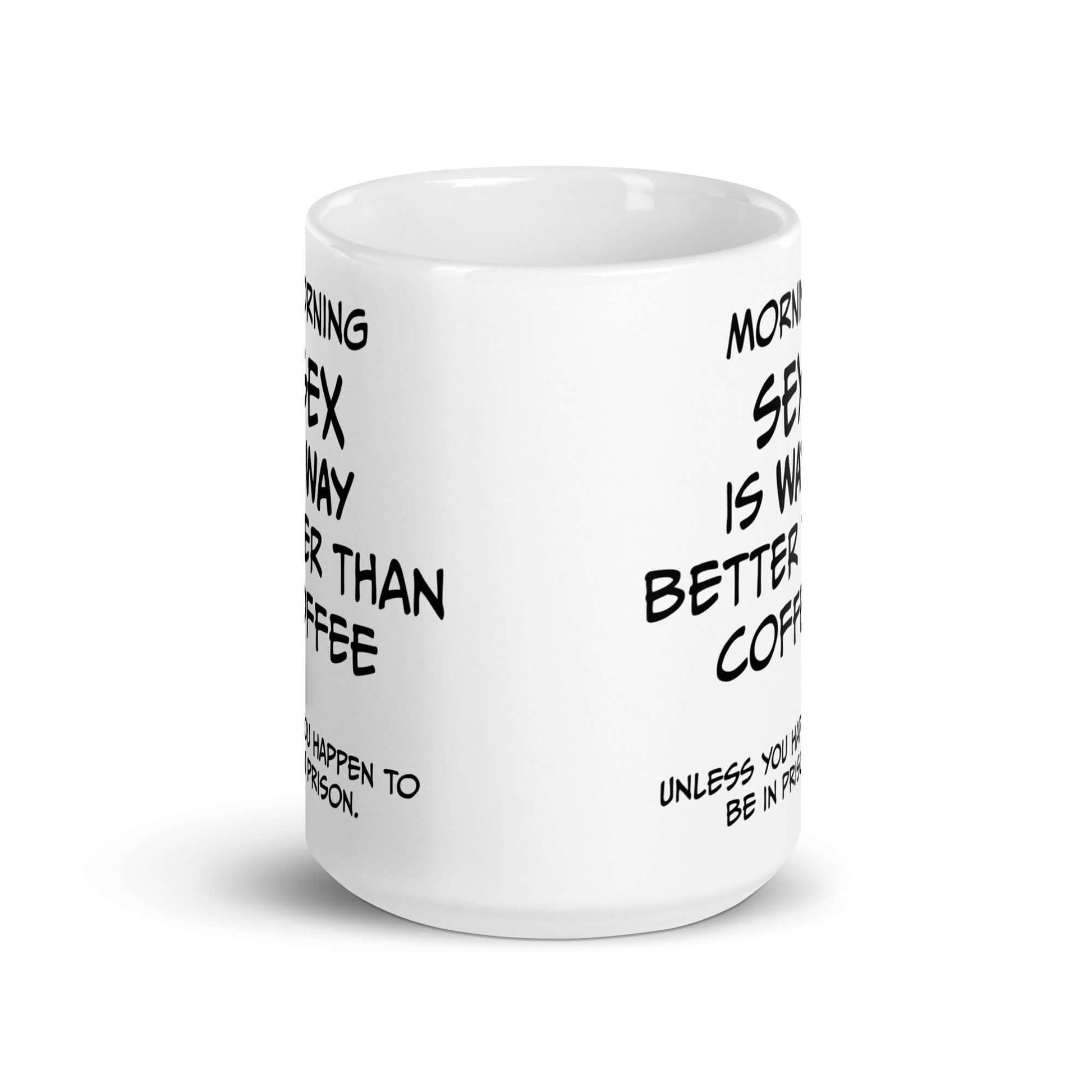 Morning SEX is WAY better than coffee.. Unless you happen to be in prison - White glossy mug - Horrible Designs
