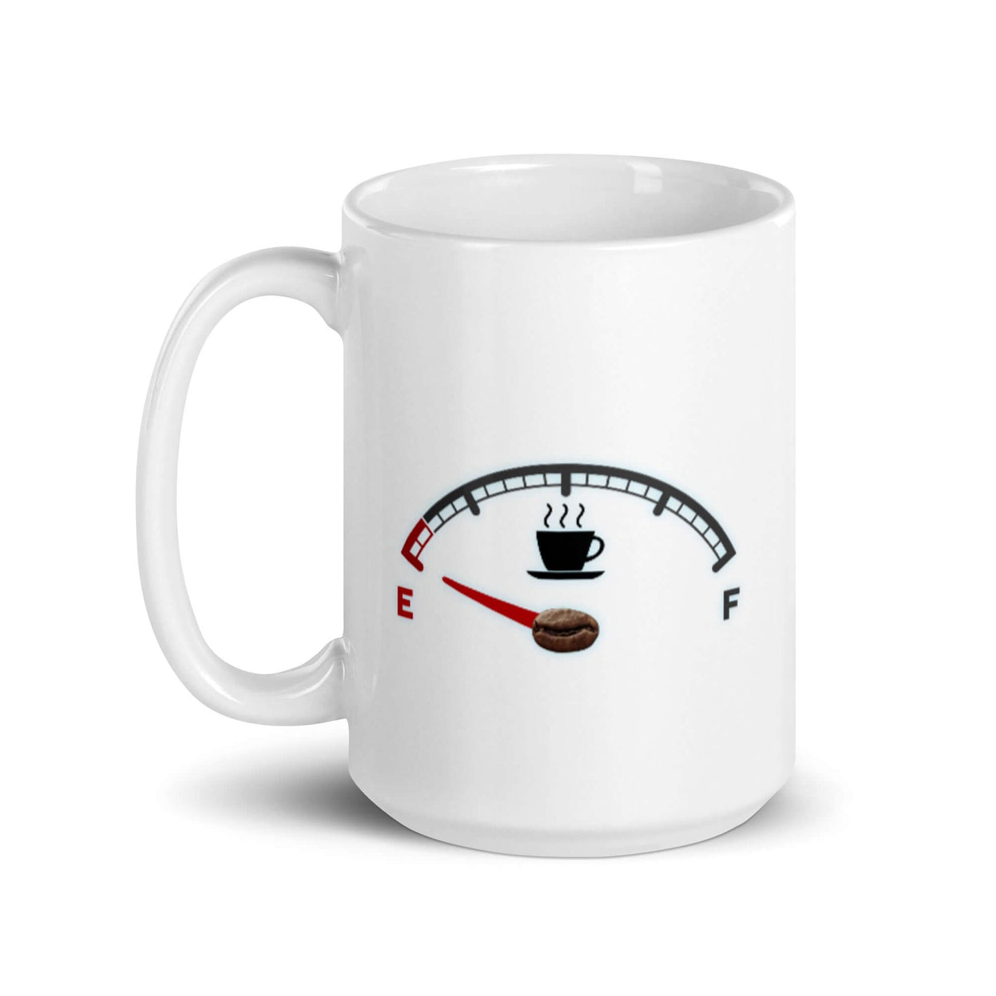 Running on empty, I NEED coffee! - White glossy mug - Horrible Designs