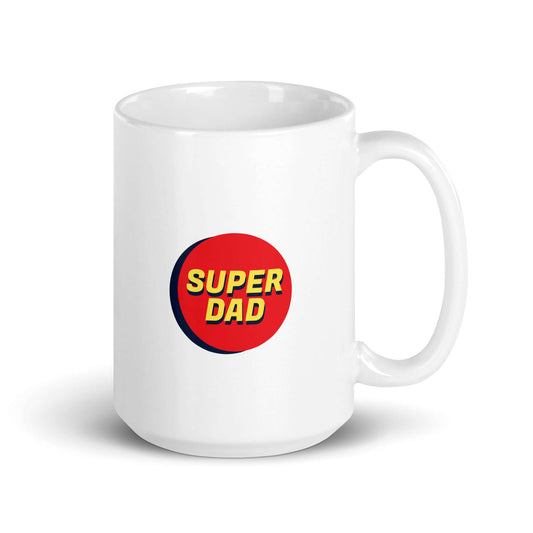 Super Dad - White glossy mug adult mug coffee coffee addict Coffee Addiction Coffee Bean Coffee Beans Coffee Break coffee cup Coffee Humor Coffee is Life Coffee Lover coffee mug Coffee Shop Coffee Snob coffee time Cup of coffee custom mug dad dads day dads day gift dishwasher safe mug Drink Coffee fathers day funny funny coffee mug funny mug gift for boyfriend gift for dad gift for grandpa gift for him gift for husband Keep Calm and Drink Coffee meme mug Morning Coffee mug super dad