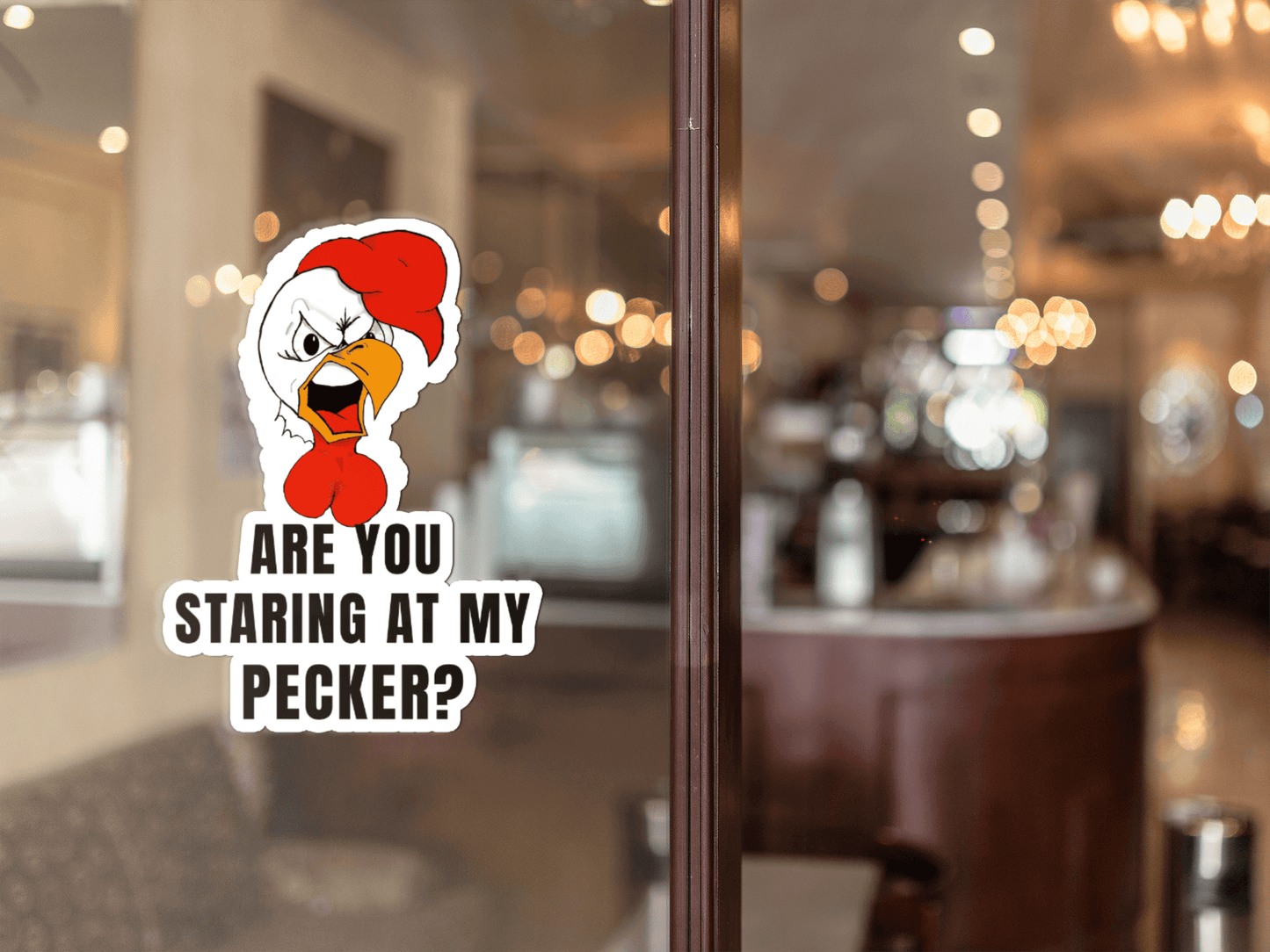 Are you staring at my PECKER ? Bubble-free stickers